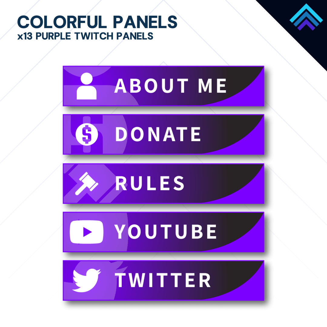 Colorful Twitch Panel Pack by Dizzy Designs