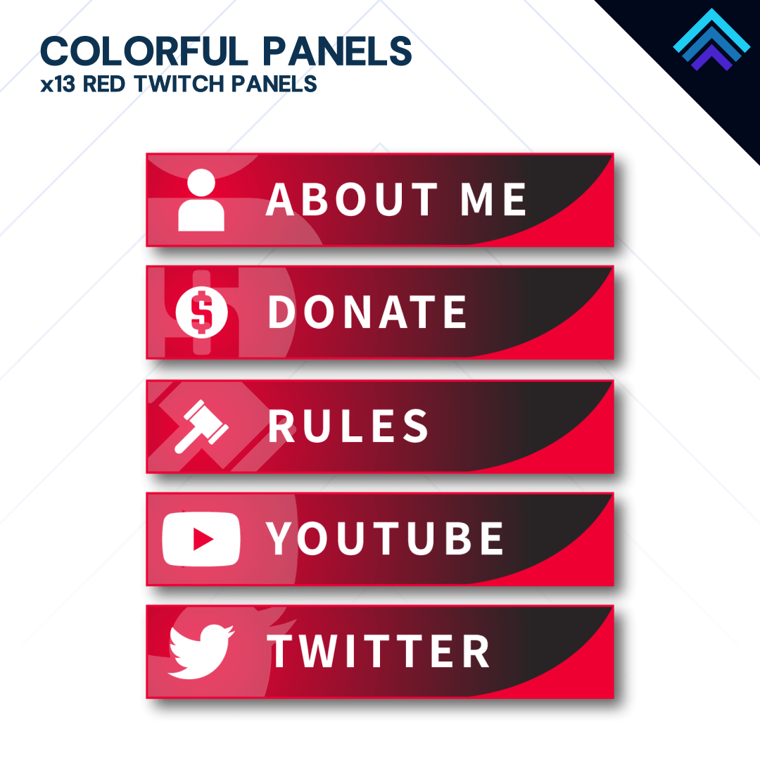 Colorful Twitch Panel Pack by Dizzy Designs